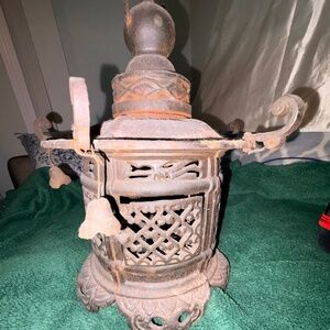 antique Japanese cast iron "tōrō" garden lantern